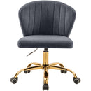  Meridian Finley Grey Velvet Upholstered Office Chair IMAGE 4