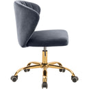  Meridian Finley Grey Velvet Upholstered Office Chair IMAGE 5