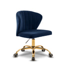  Meridian Finley Navy Velvet Upholstered Office Chair IMAGE 1
