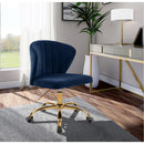  Meridian Finley Navy Velvet Upholstered Office Chair IMAGE 2