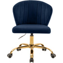 Meridian Finley Navy Velvet Upholstered Office Chair IMAGE 4