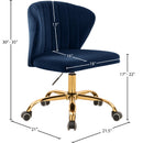  Meridian Finley Navy Velvet Upholstered Office Chair IMAGE 6