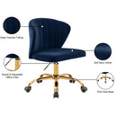  Meridian Finley Navy Velvet Upholstered Office Chair IMAGE 7