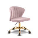  Meridian Finley Pink Velvet Upholstered Office Chair IMAGE 1