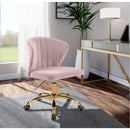  Meridian Finley Pink Velvet Upholstered Office Chair IMAGE 2