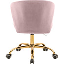  Meridian Finley Pink Velvet Upholstered Office Chair IMAGE 3