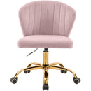  Meridian Finley Pink Velvet Upholstered Office Chair IMAGE 4