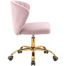  Meridian Finley Pink Velvet Upholstered Office Chair IMAGE 5