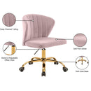  Meridian Finley Pink Velvet Upholstered Office Chair IMAGE 7