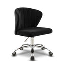  Meridian Finley Black Velvet Upholstered Office Chair IMAGE 1