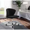  Meridian Finley Black Velvet Upholstered Office Chair IMAGE 2