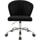  Meridian Finley Black Velvet Upholstered Office Chair IMAGE 4