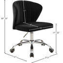  Meridian Finley Black Velvet Upholstered Office Chair IMAGE 6
