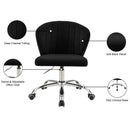 Meridian Finley Black Velvet Upholstered Office Chair IMAGE 7