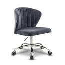  Meridian Finley Grey Velvet Upholstered Office Chair IMAGE 1