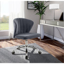  Meridian Finley Grey Velvet Upholstered Office Chair IMAGE 2