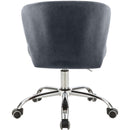  Meridian Finley Grey Velvet Upholstered Office Chair IMAGE 3