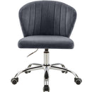  Meridian Finley Grey Velvet Upholstered Office Chair IMAGE 4