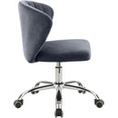  Meridian Finley Grey Velvet Upholstered Office Chair IMAGE 5