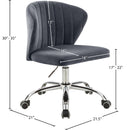  Meridian Finley Grey Velvet Upholstered Office Chair IMAGE 6