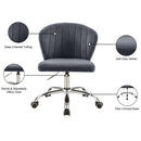  Meridian Finley Grey Velvet Upholstered Office Chair IMAGE 7
