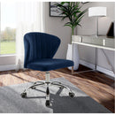  Meridian Finley Navy Velvet Upholstered Office Chair IMAGE 2