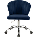 Meridian Finley Navy Velvet Upholstered Office Chair IMAGE 4