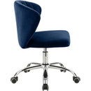  Meridian Finley Navy Velvet Upholstered Office Chair IMAGE 5