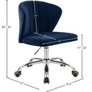  Meridian Finley Navy Velvet Upholstered Office Chair IMAGE 6