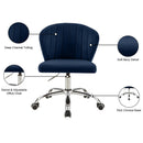  Meridian Finley Navy Velvet Upholstered Office Chair IMAGE 7