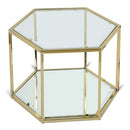  Meridian Sei Gold Glass And Steel Coffee Table IMAGE 1