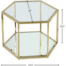  Meridian Sei Gold Glass And Steel Coffee Table IMAGE 4