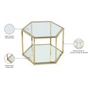  Meridian Sei Gold Glass And Steel Coffee Table IMAGE 5
