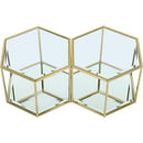  Meridian Sei Gold Glass And Steel 2 pc Modular Coffee Table IMAGE 3