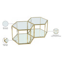  Meridian Sei Gold Glass And Steel 2 pc Modular Coffee Table IMAGE 5
