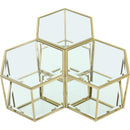  Meridian Sei Gold Glass And Steel 3 pc Modular Coffee Table IMAGE 3