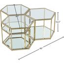  Meridian Sei Gold Glass And Steel 3 pc Modular Coffee Table IMAGE 4