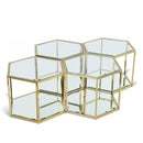  Meridian Sei Gold Glass And Steel 4 pc Modular Coffee Table IMAGE 1
