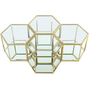  Meridian Sei Gold Glass And Steel 4 pc Modular Coffee Table IMAGE 3