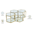  Meridian Sei Gold Glass And Steel 4 pc Modular Coffee Table IMAGE 5