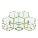  Meridian Sei Gold Glass And Steel 5 pc Modular Coffee Table IMAGE 1