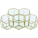  Meridian Sei Gold Glass And Steel 5 pc Modular Coffee Table IMAGE 3