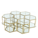  Meridian Sei Gold Glass And Steel 7 pc Modular Coffee Table IMAGE 1