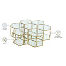  Meridian Sei Gold Glass And Steel 7 pc Modular Coffee Table IMAGE 5