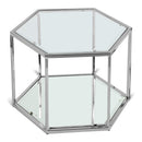  Meridian Sei Chrome Glass And Steel Coffee Table IMAGE 1