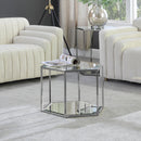  Meridian Sei Chrome Glass And Steel Coffee Table IMAGE 2