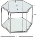  Meridian Sei Chrome Glass And Steel Coffee Table IMAGE 4