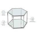  Meridian Sei Chrome Glass And Steel Coffee Table IMAGE 5