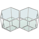  Meridian Sei Chrome Glass And Steel 2 pc Modular Coffee Table IMAGE 3