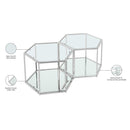  Meridian Sei Chrome Glass And Steel 2 pc Modular Coffee Table IMAGE 5